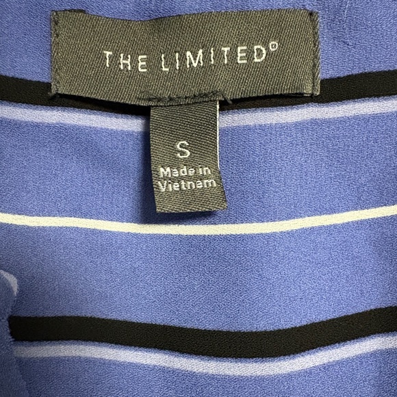 Lavender Blue Striped Long Sleeve High-low Blouse -Excellent condition -S - Picture 2 of 8